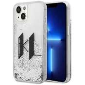 Karl Lagerfeld Etui Karl Lagerfeld Liquid Glitter Big KL na iPhone 14 - srebrne