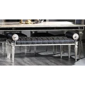 Casa Padrino luxury baroque bench black/antique silver - Handmade baroque style bench - Luxury furniture in baroque style - Baroque furniture - Noble & magnificent