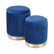 SET 2x Tabure MONTY pr. 36/66 cm plava/zlatna