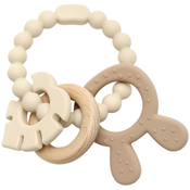 Silikonska grickalica s bukovinom Lorelli Premium - Zeko, Natural Beige