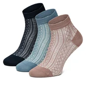 Nogavice NINE WEST KR_NW_SHINY_Z_SS25 (3 PACK) Modra