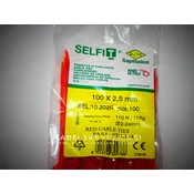 Kabelske vezice rdeče 100x2,5 mm - SapiSelco (1 pak/100 kos) SEL.10.202R