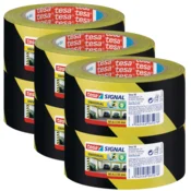 shumee Tesa opozorilni lepilni označevalni trak rumeno-črn 66 m x 50 mm x 6