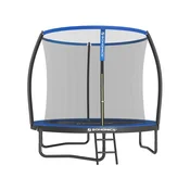 Songmics Trampolin okrogel trampolin z varnostno mrežo 244x239 cm črno modra
