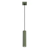 SOLLUX lighting Moderna olivno zelena viseča svetilka z valovito cevjo za spalnico, kuhinjo, otok, 1xGU10 10W KARBON Sollux Lighting