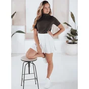 Damski sweter pršżkowany z krótkim rękawem GIRLGLORY bršzowy Dstreet