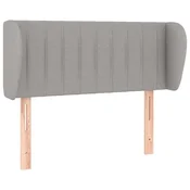 Vidaxl Vzglavje z ušesi svetlo sivo 103x23x78/88 cm blago