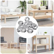 vidaXL Šesterokotne matice 12 pcs srebrna M6 elezo