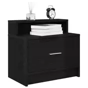 Vidaxl vidaXL Nočna omarica s predalom črna 51x31x47 cm