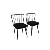 Hanah Home Set 2 trpezarijske stolice Crni