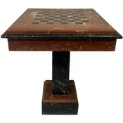 Casa Padrino baroque chess table brown/black - Square marble table - Baroque style side table - Marble furniture in baroque style - Baroque furniture