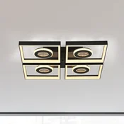 Paul Neuhaus LED stropna svetilka Traforo, 53 cm, CCT, z možnostjo zatemnitve - Dnevna soba/jedilnica - Sodobni - črna - Aluminij