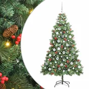 Vidaxl Umestno božično drevo 300 LED Toplo bela PVC in kovina Zelena
