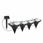 LED solarna svetilka – pasji odtis, plastika – črna – 360 cm