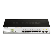 D-Link DGS-1210-10P mrežni prekidac Upravljano L2 Gigabit Ethernet (10/100/1000) Podrška za napajanje putem Etherneta (PoE) 1U Crno
