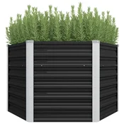Vidaxl Visoka greda antracitna 129x129x77 cm pocinkano jeklo