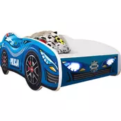 Deciji krevet 160x80cm (trkacki auto) Police - LED ( 74007 )