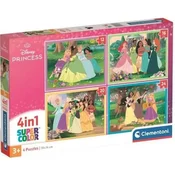 Disney princeske 4 v 1 Supercolor sestavljanka - Clementoni