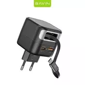 BAVIN PC2073Y retraktabilni kabal brzo punjenje 45W TYPE C crni