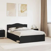 vidaXL vidaXL Konstrukcija postelje Črna 150 x 200 cm Masivno borovo les, (5000102568)
