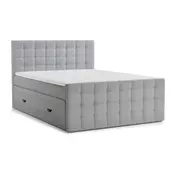 Siva boxspring postelja s prostorom za shranjevanje 180x200 cm Tasca – Maison de Reve