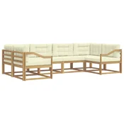 Set vanjskih sofa s jastukom 6 pcs Bijela i krem