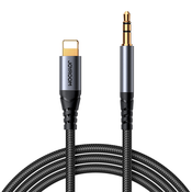 Stereo avdio kabel za iPhone iPad AUX 3,5 mm mini jack - Lightning 1,2 m črn