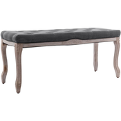 Den Klop iz platna in trdnega lesa 110x38x48 cm temno siva