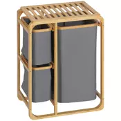 Homestar Košara za perilo 3 odstranljive vreče 50x32x697 cm siva
