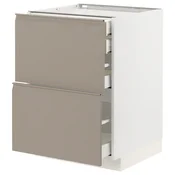 METOD/MAXIMERA Podstav omr 2lč/2nzk/1sre/1vsk prd, bela/Upplöv mat temno bež, 60x60 cm