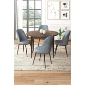 Hanah Home Set Trpezarijski sto i 4 stolice, Sivo-braon