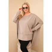 Kesi Womens Plus Size tunic made of cotton with an asymmetric hem fango