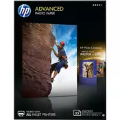 HP foto papir Q8696A GLOSSY PHOTO PAPER ADVANCED 250 G/M2-A4, 25 listov