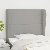 Vidaxl vidaXL Vzglavnik s krilci svetlo siv 103x23x118/128 cm blago