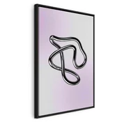 Slika - Silver Intricacies - Fluid Metallic Figure on a Gradient Background 80x120 U crnom drvenom okviru