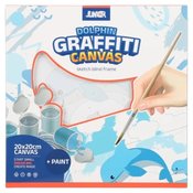 Junior graffiti canvas blind ram sa skicom delfin bela 20x20cm ( 132959 )