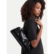 Calvin Klein Ročna torba Emblem Trio Croco Shoulder Bag LV04F3780G Črna