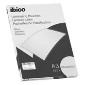 IBICO A/3 laminacijska folija, 303 x 426 mm, 125 mikrona, sjajna, 100 listova po roli, 627313