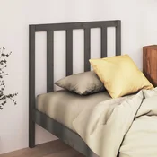 Vidaxl Posteljno vzglavje sivo 96x4x100 cm trdna borovina