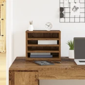 vidaXL Organizator za pisalno mizo Stari les 36x26x29,5 cm Les