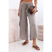 Kesi Włoski Womens viscose trousers with leg slit fango