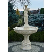 Casa Padrino baroque fountain sand A� 110 x H. 180 cm - Magnificent garden fountain in baroque style - Round garden decoration stone fountain - Baroque garden decoration accessories