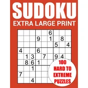 Extra Large Print Sudoku - 100 Hard to Extreme Puzzles
