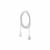 Bijeli kabel s nastavkom za žarulju Best Season Cord Ute, dužina 2,5 m