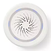 NEDIS Wi-Fi pametna sirena/ alarm ili zvono/ glasnoca 85 dB/ mikro USB/ bijela