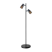 Podna lampa REBECCA 2xE14/8W/230V crna/zadimljeno staklo