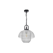 ONLI - Luster na lancu ZAIR 1xE27/22W/230V crna/srebrna