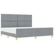 Vidaxl Konstrukcija postelje Svetlo siva 200 x 200 cm blago