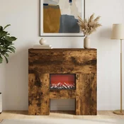 vidaXL Električni kamin Dimljen hrast 75 x 24,5 x 75 cm Inženirski les