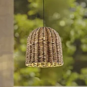 Lindby zunanja viseča svetilka Taryn, rjava, plastika, IP44 35 cm - Podeželska hiša/Rustikalna - les svetel, črn